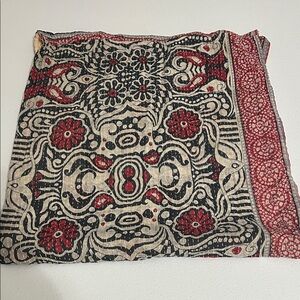 Red and Black Patterned Scarf